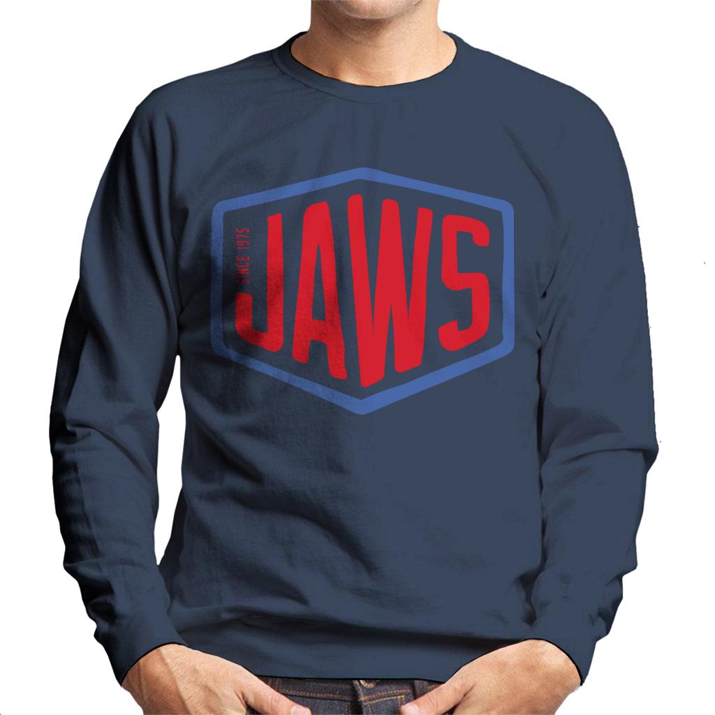 Jaws Since 1975 Red Text Men's Sweatshirt-ALL + EVERY