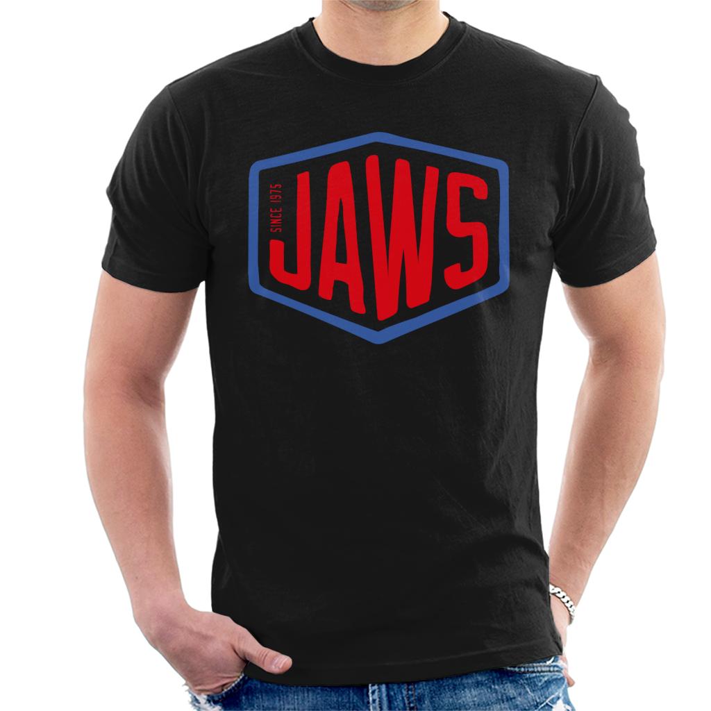 Jaws Since 1975 Red Text Men's T-Shirt-ALL + EVERY