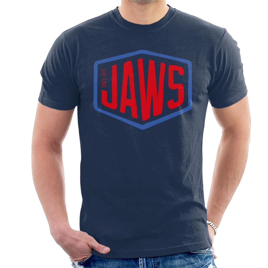 Jaws Since 1975 Red Text Men's T-Shirt-ALL + EVERY