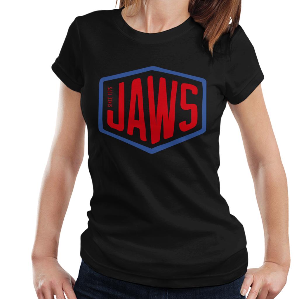 Jaws Since 1975 Red Text Women's T-Shirt-ALL + EVERY