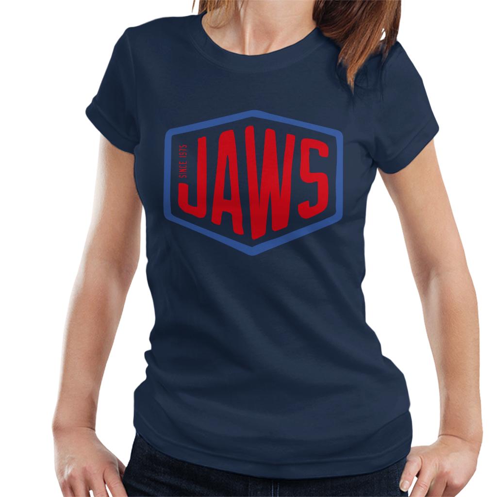 Jaws Since 1975 Red Text Women's T-Shirt-ALL + EVERY