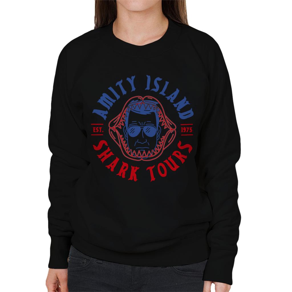 Jaws Amity Island Shark Tours Est 1975 Women's Sweatshirt-ALL + EVERY