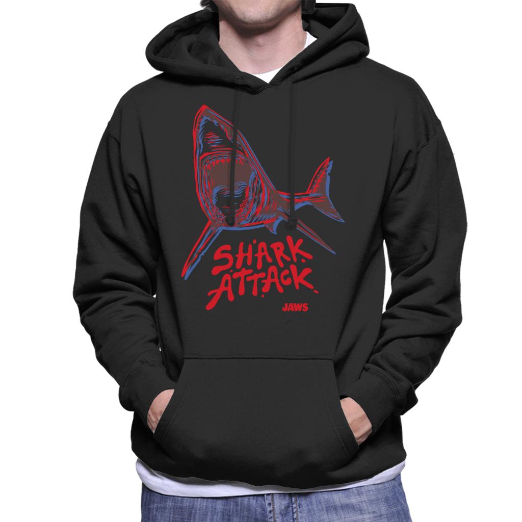 Jaws Neon Shark Attack Men's Hooded Sweatshirt-ALL + EVERY