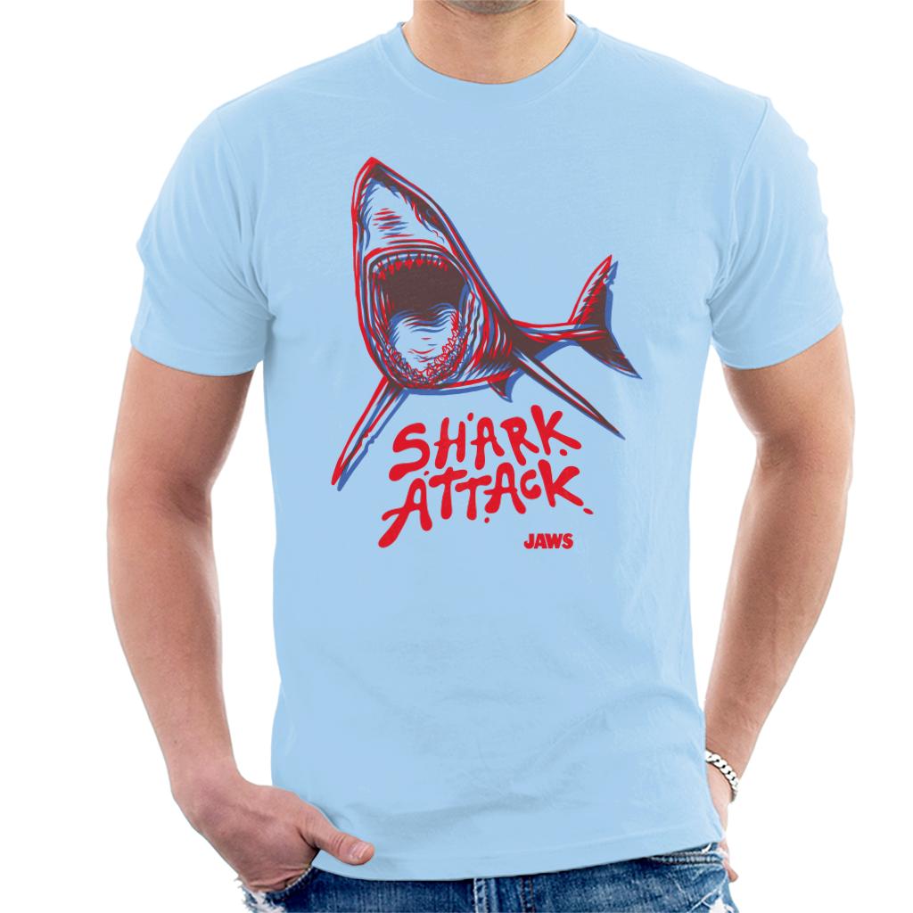 Jaws Neon Shark Attack Men's T-Shirt-ALL + EVERY