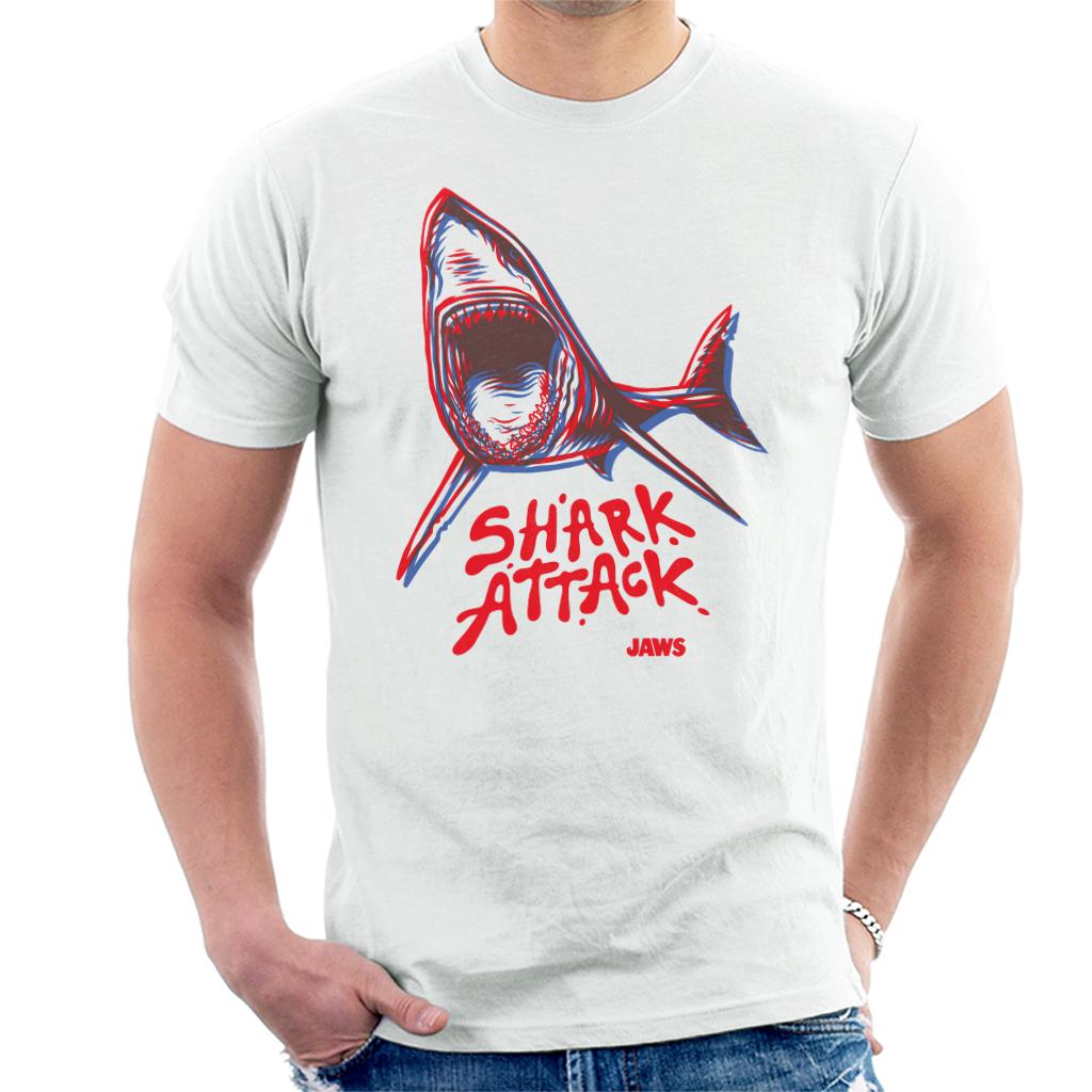 Jaws Neon Shark Attack Men's T-Shirt-ALL + EVERY