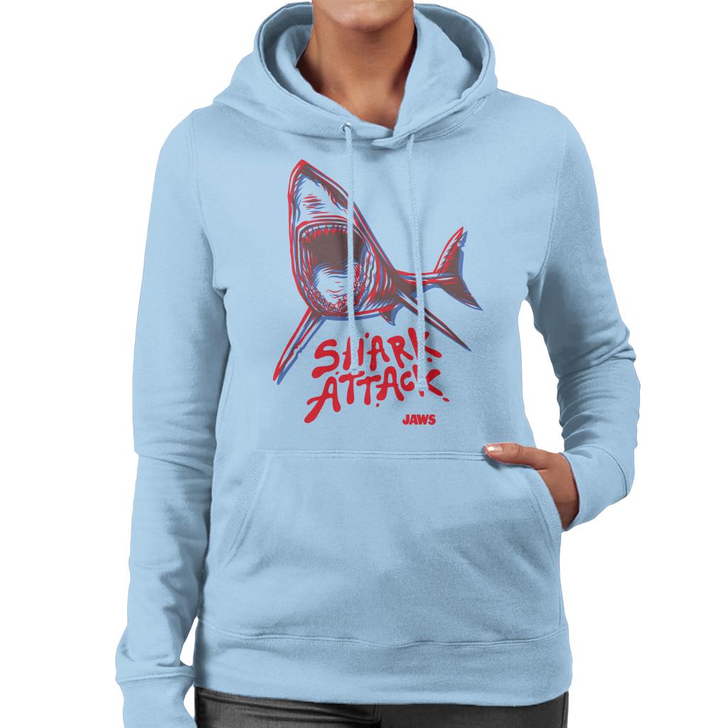 Jaws Neon Shark Attack Women's Hooded Sweatshirt-ALL + EVERY