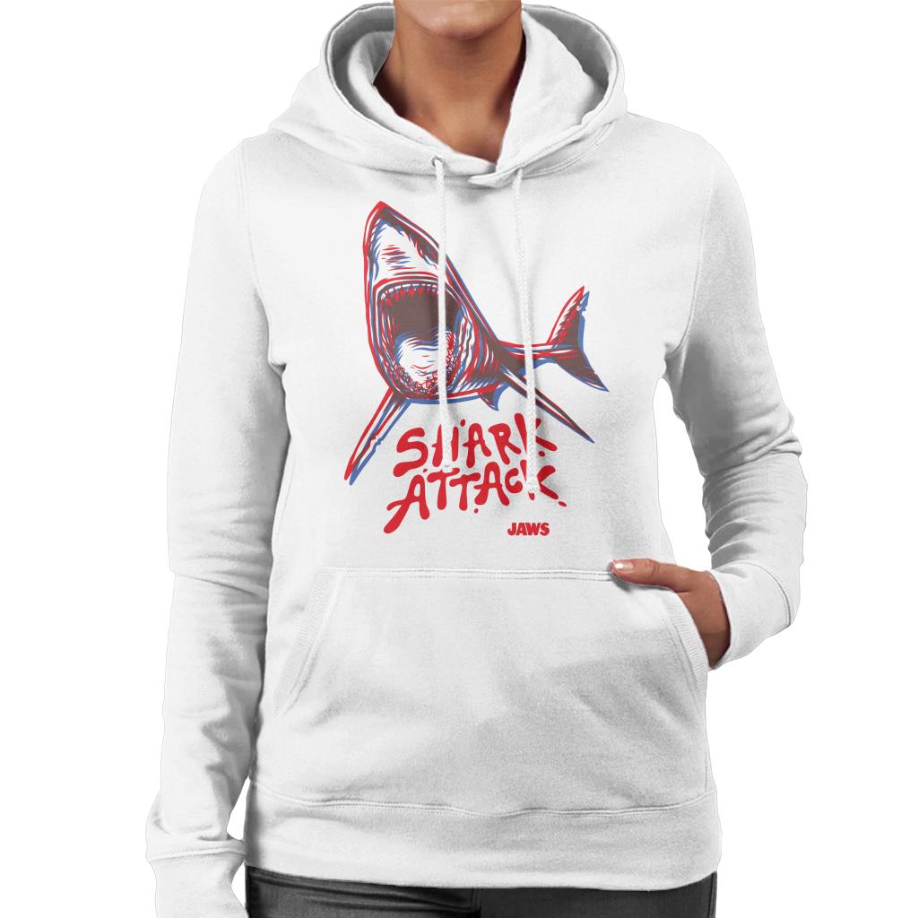 Jaws Neon Shark Attack Women's Hooded Sweatshirt-ALL + EVERY