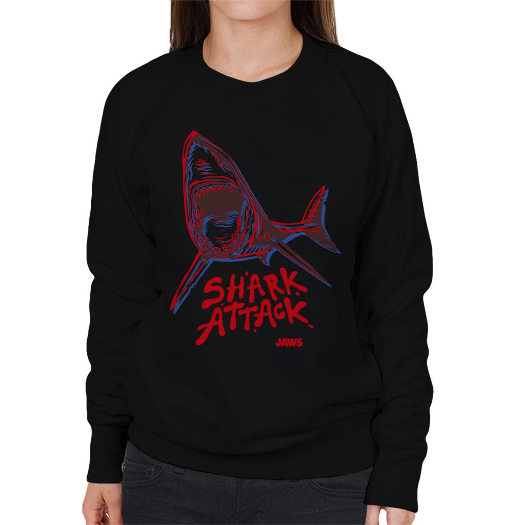 Jaws Neon Shark Attack Women's Sweatshirt-ALL + EVERY