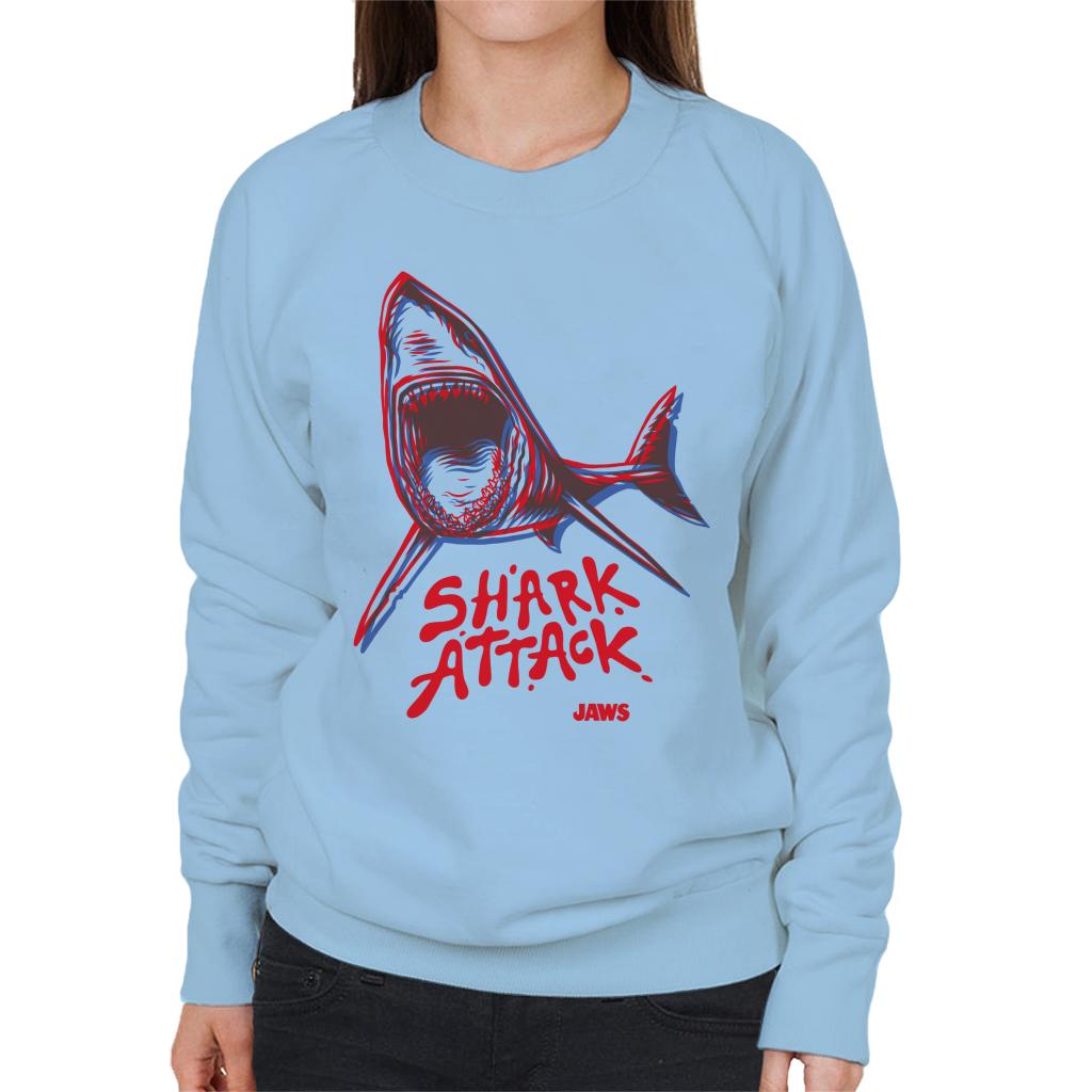 Jaws Neon Shark Attack Women's Sweatshirt-ALL + EVERY