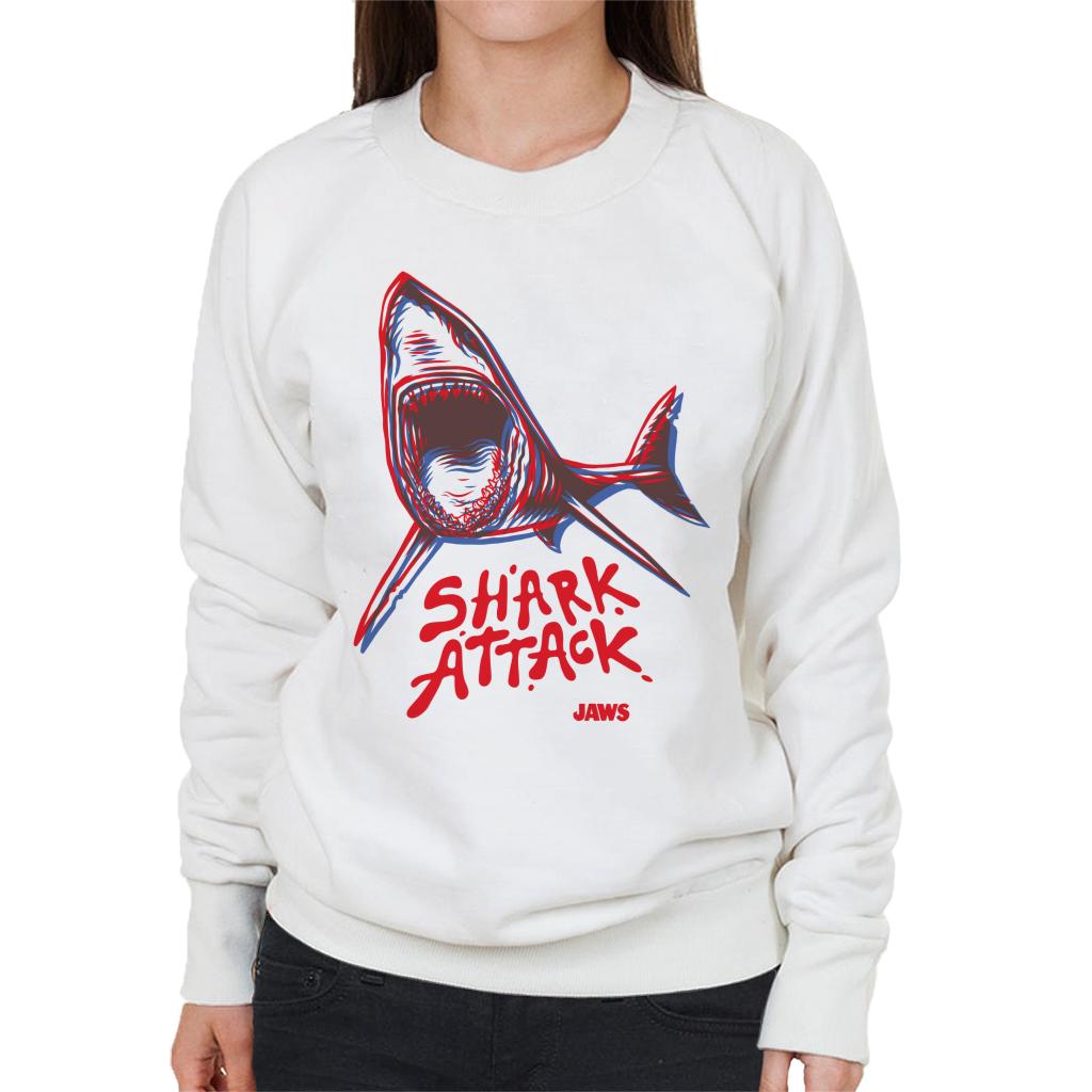 Jaws Neon Shark Attack Women's Sweatshirt-ALL + EVERY