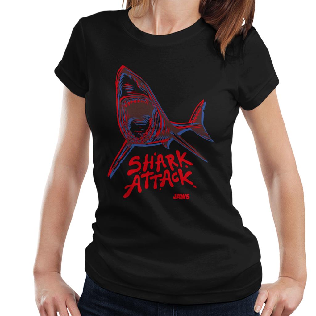 Jaws Neon Shark Attack Women's T-Shirt-ALL + EVERY