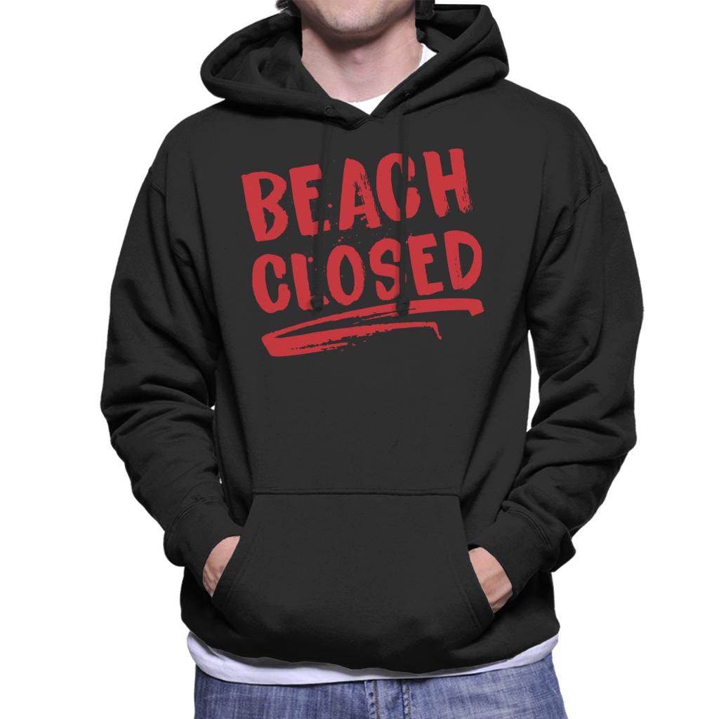 Jaws Beach Closed Men's Hooded Sweatshirt-ALL + EVERY