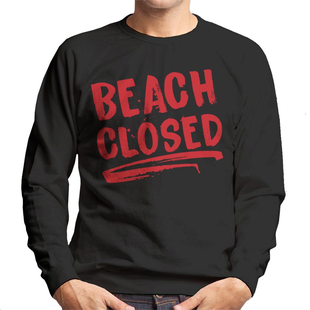 Jaws Beach Closed Men's Sweatshirt-ALL + EVERY