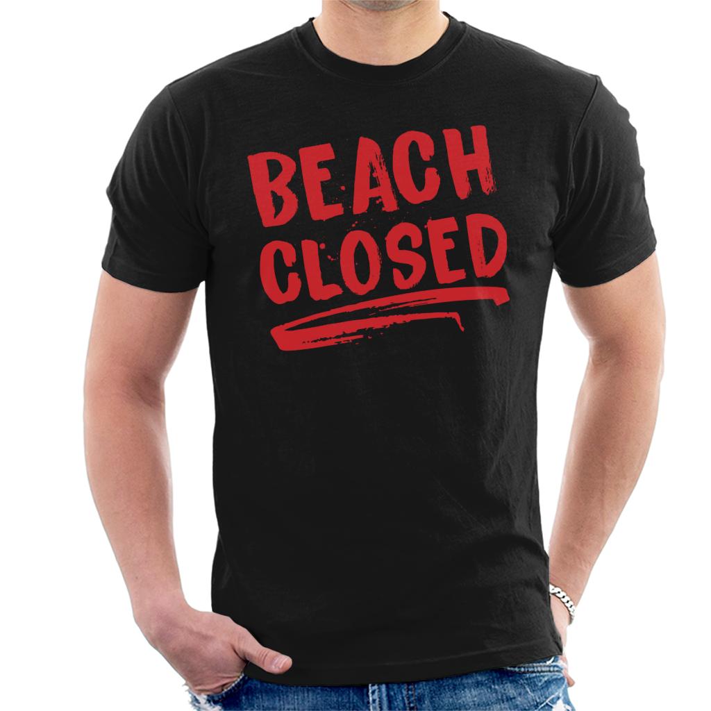 Jaws Beach Closed Men's T-Shirt-ALL + EVERY