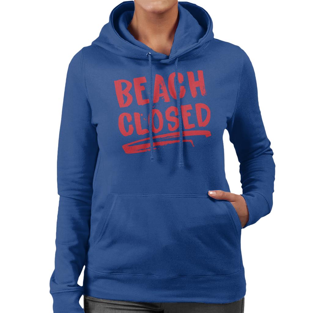 Jaws Beach Closed Women's Hooded Sweatshirt-ALL + EVERY