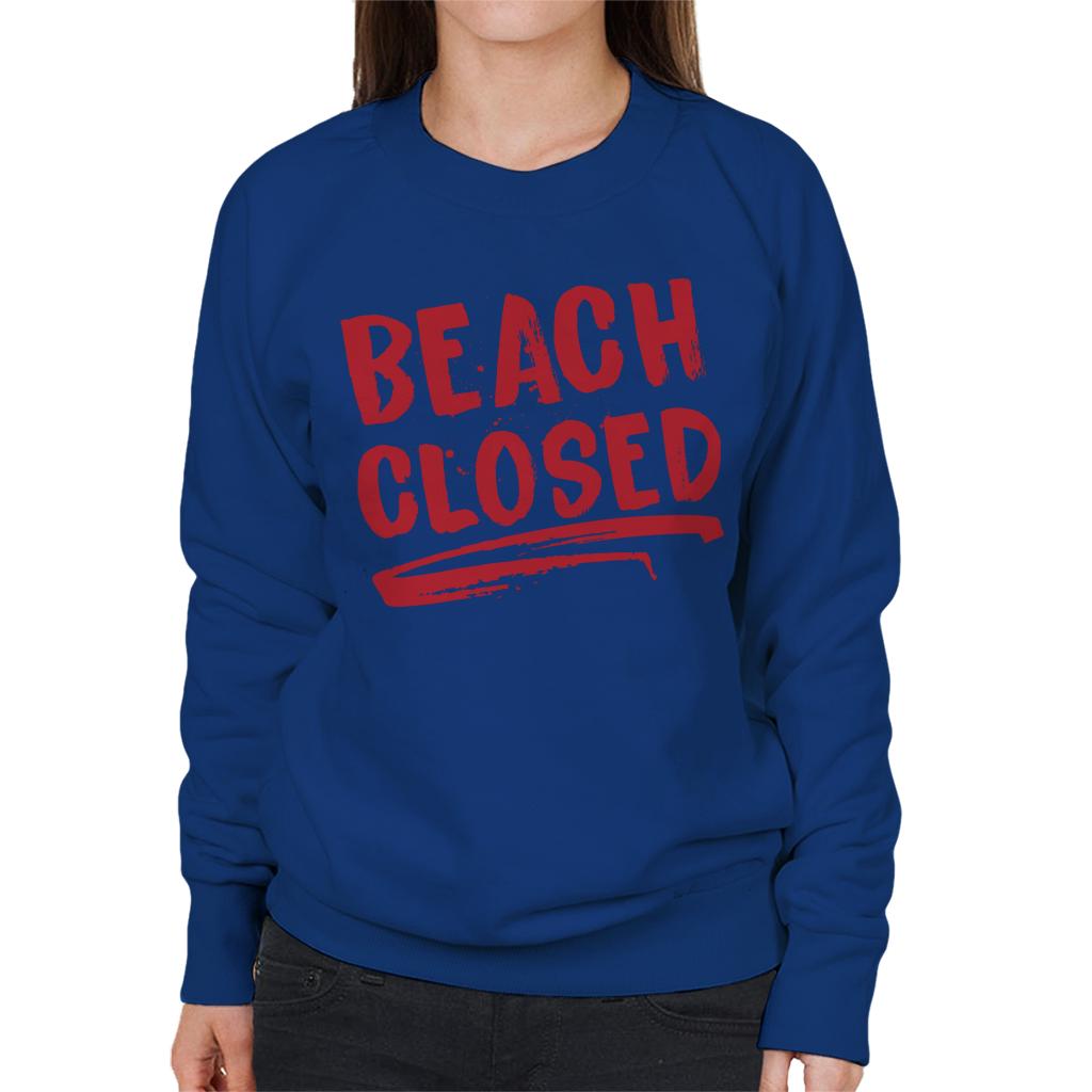 Jaws Beach Closed Women's Sweatshirt-ALL + EVERY