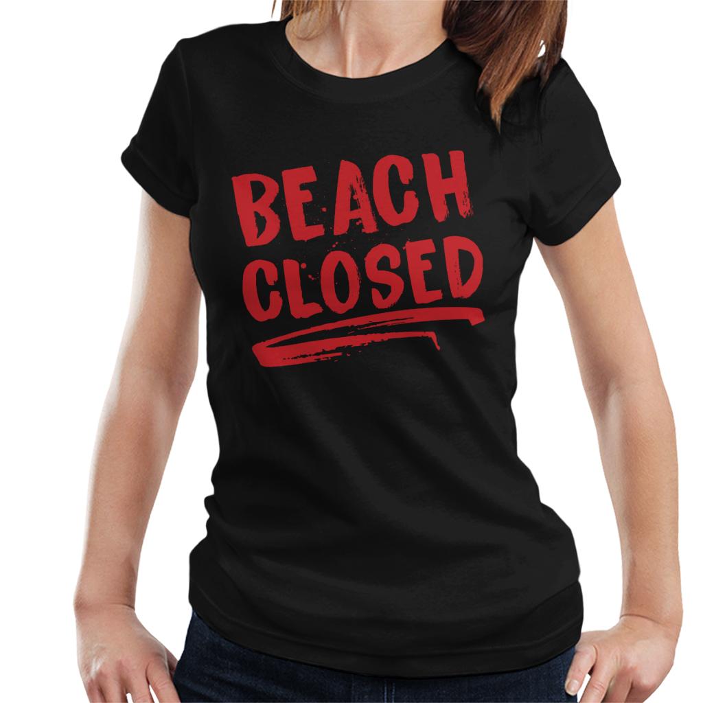 Jaws Beach Closed Women's T-Shirt-ALL + EVERY