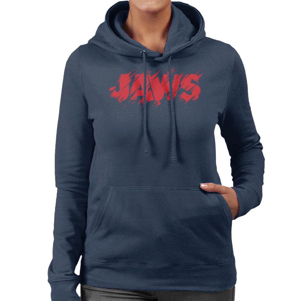 Jaws Vintage Bitten Logo Women's Hooded Sweatshirt-ALL + EVERY