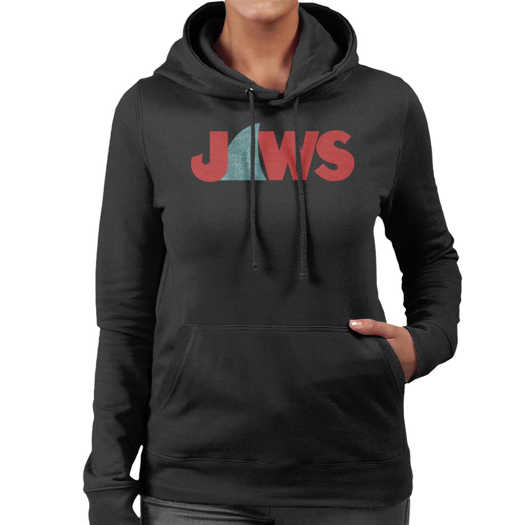 Jaws Shark Fin Logo Women's Hooded Sweatshirt-ALL + EVERY