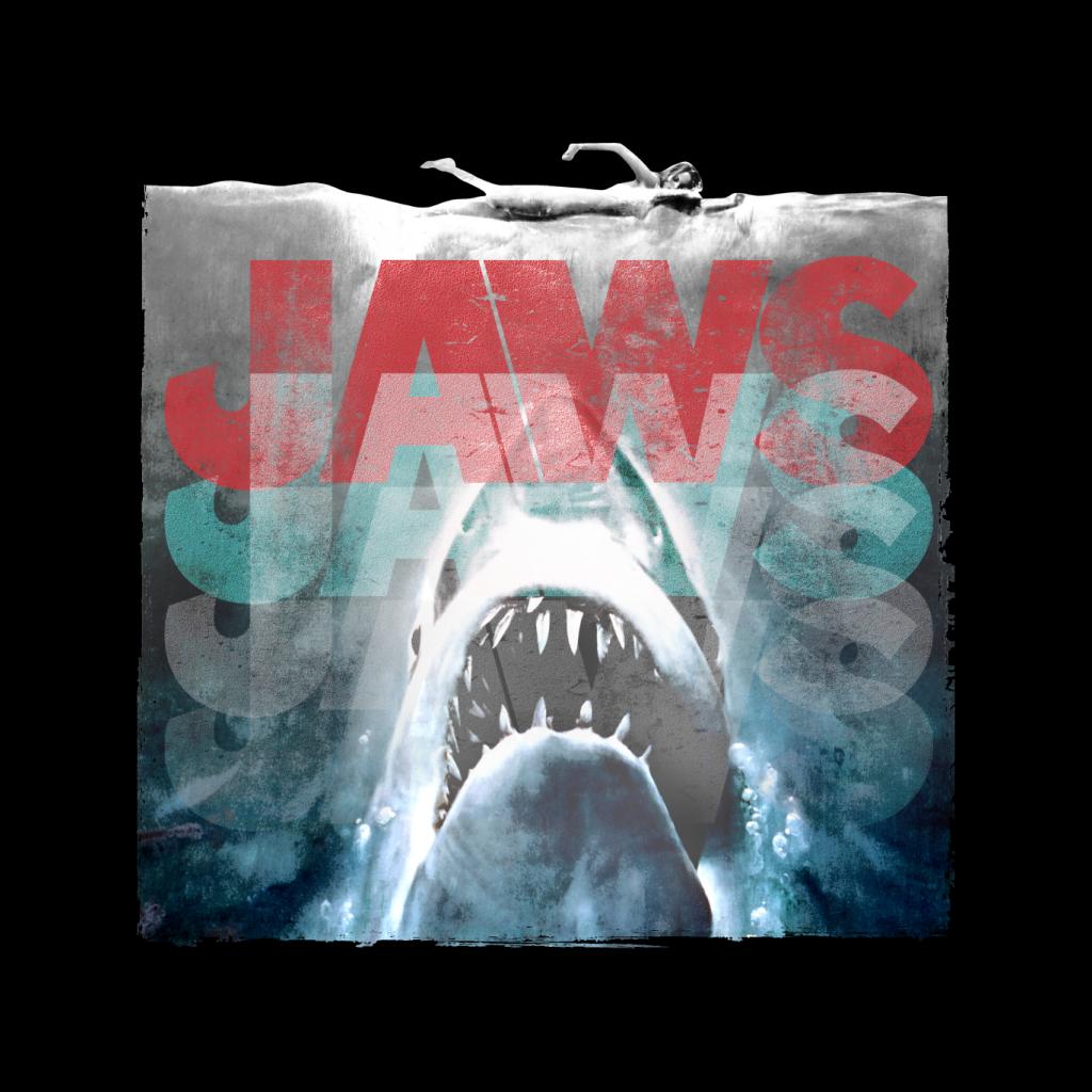 Jaws Layered Text Logo Men's T-Shirt-ALL + EVERY