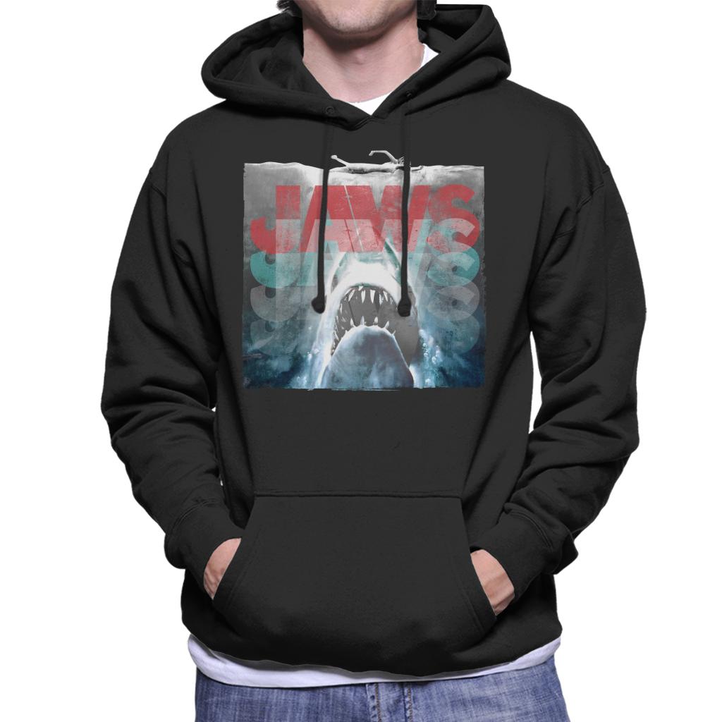 Jaws Layered Text Logo Men's Hooded Sweatshirt-ALL + EVERY