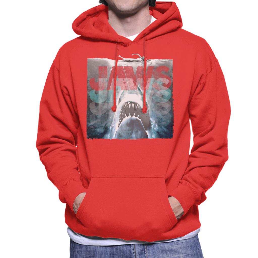 Jaws Layered Text Logo Men's Hooded Sweatshirt-ALL + EVERY