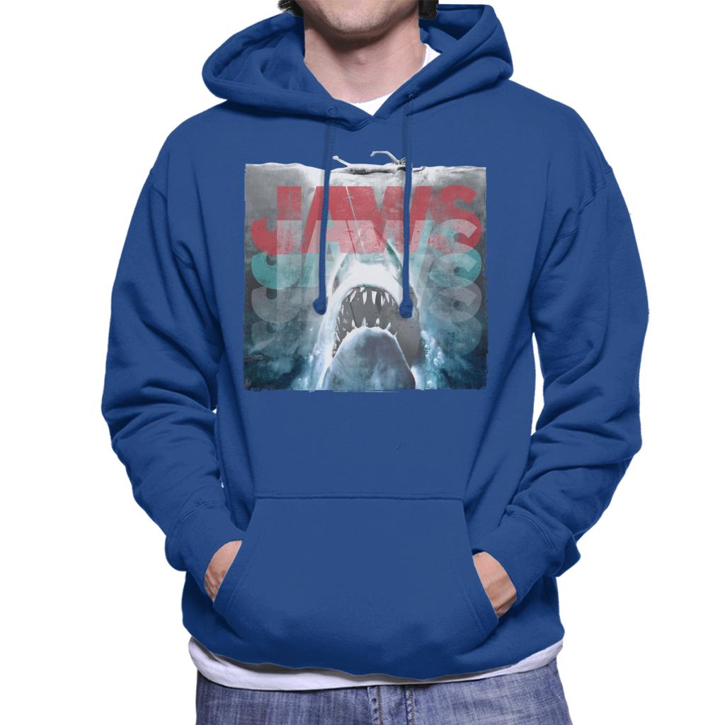 Jaws Layered Text Logo Men's Hooded Sweatshirt-ALL + EVERY