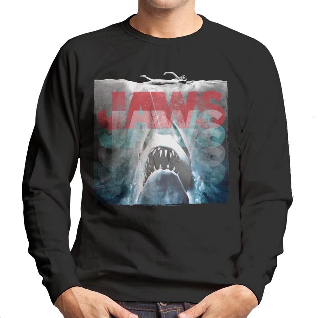 Jaws Layered Text Logo Men's Sweatshirt-ALL + EVERY