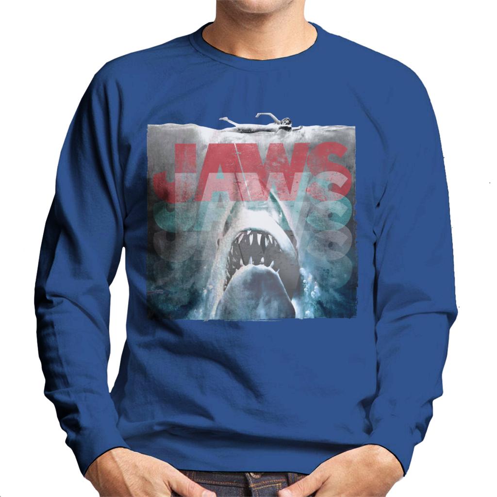 Jaws Layered Text Logo Men's Sweatshirt-ALL + EVERY