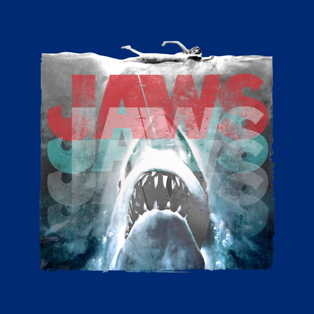 Jaws Layered Text Logo Men's T-Shirt-ALL + EVERY