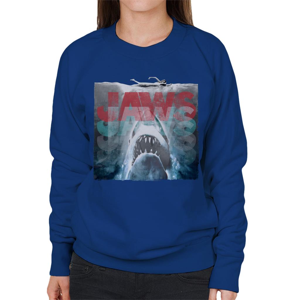 Jaws Layered Text Logo Women's Sweatshirt-ALL + EVERY