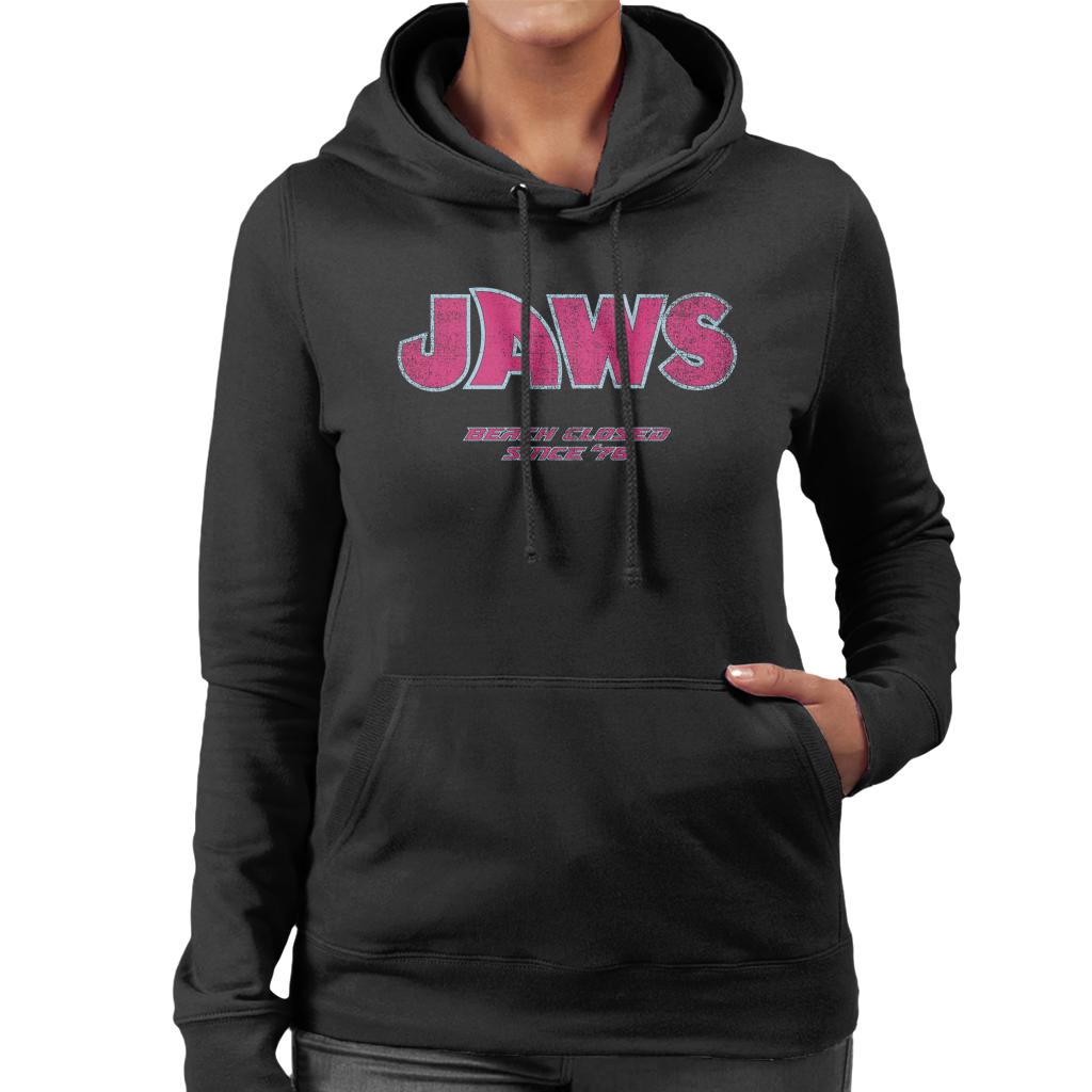 Jaws Beach Closed Since 76 Women's Hooded Sweatshirt-ALL + EVERY