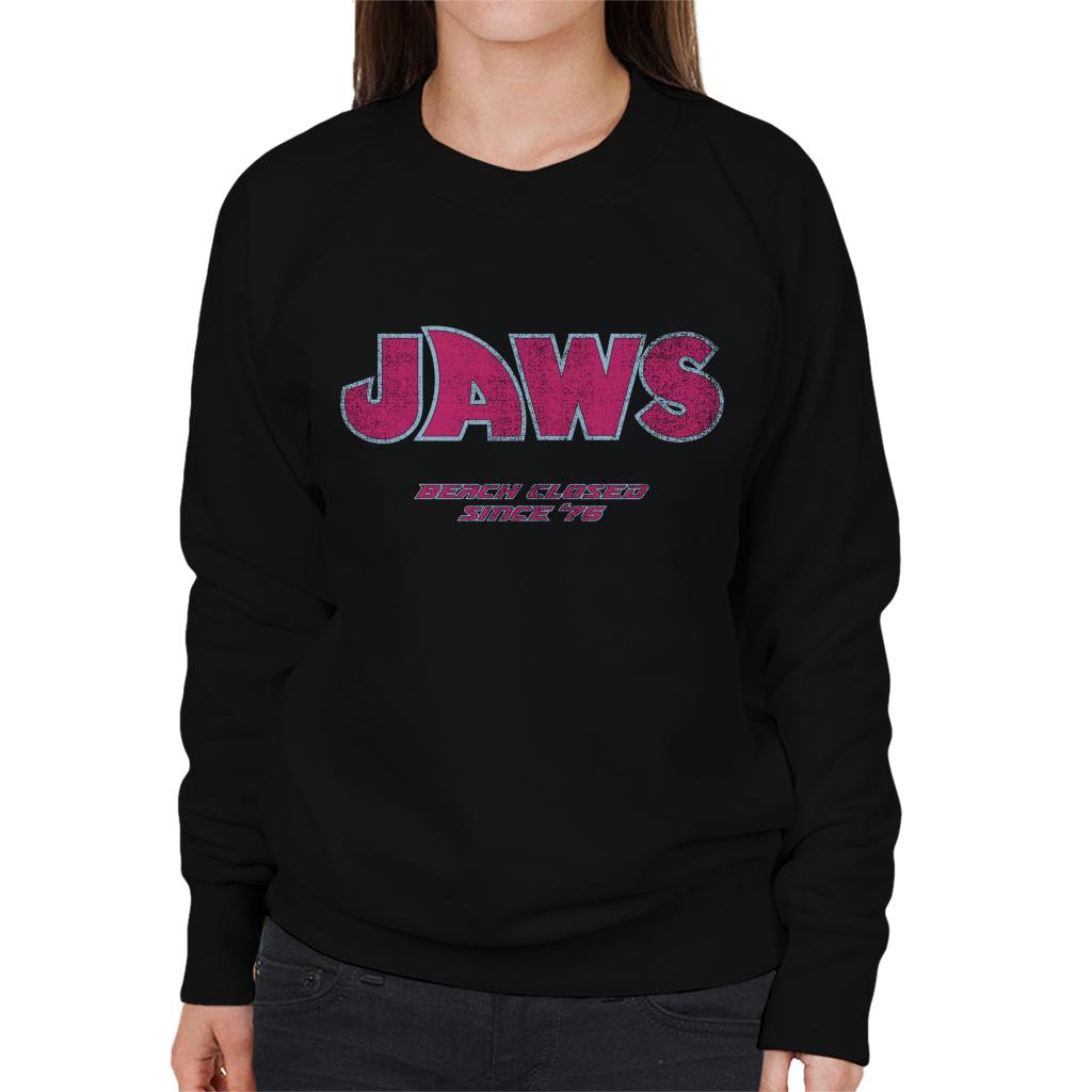 Jaws Beach Closed Since 76 Women's Sweatshirt-ALL + EVERY