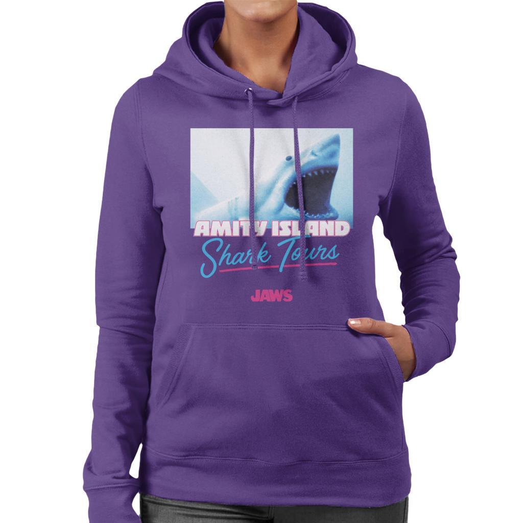 Jaws Amity Island Shark Tours Women's Hooded Sweatshirt-ALL + EVERY