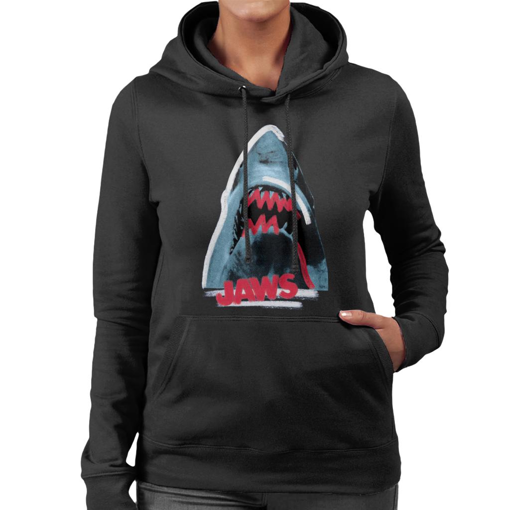 Jaws Red Teeth Women's Hooded Sweatshirt-ALL + EVERY