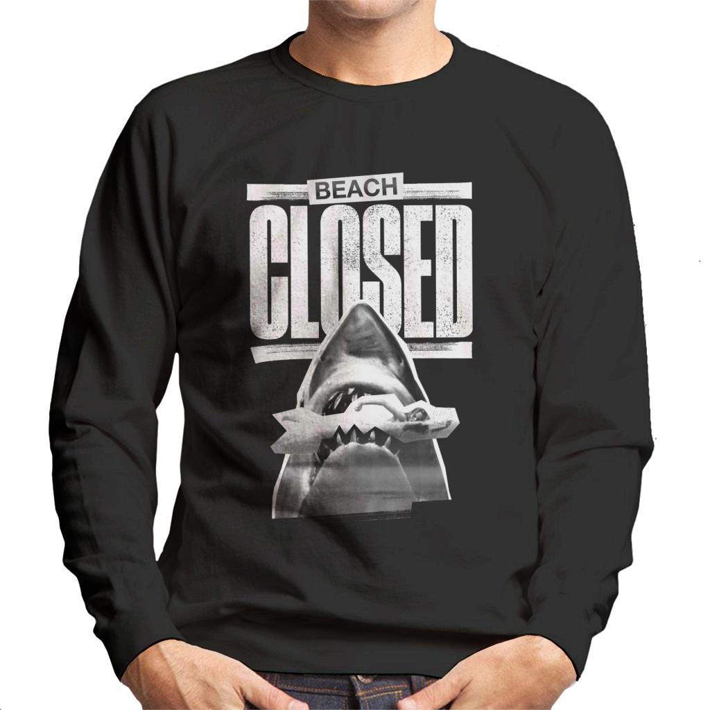 Jaws 1975 Beach Closed Men's Sweatshirt-ALL + EVERY