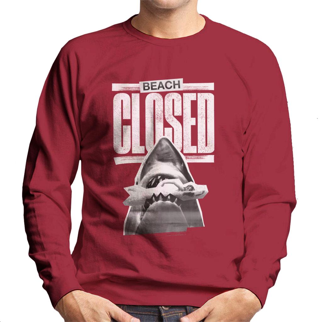 Jaws 1975 Beach Closed Men's Sweatshirt-ALL + EVERY