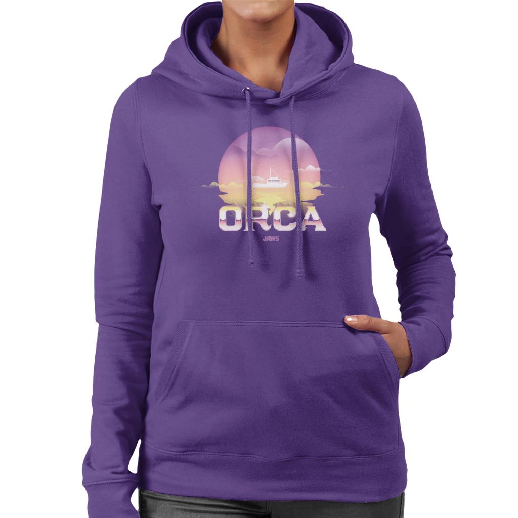 Jaws Orca Sunset In The Sea Women's Hooded Sweatshirt-ALL + EVERY