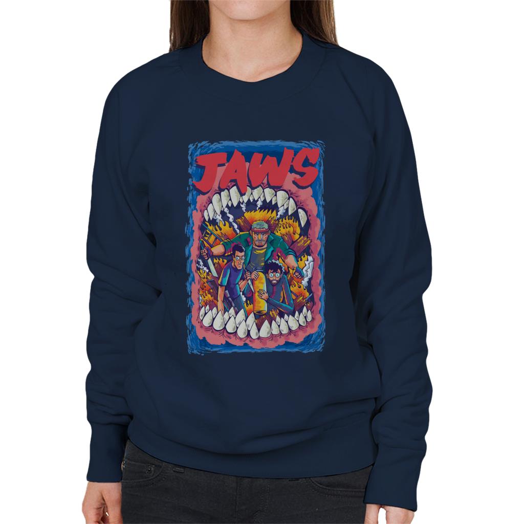 Jaws On Fire Women's Sweatshirt-ALL + EVERY