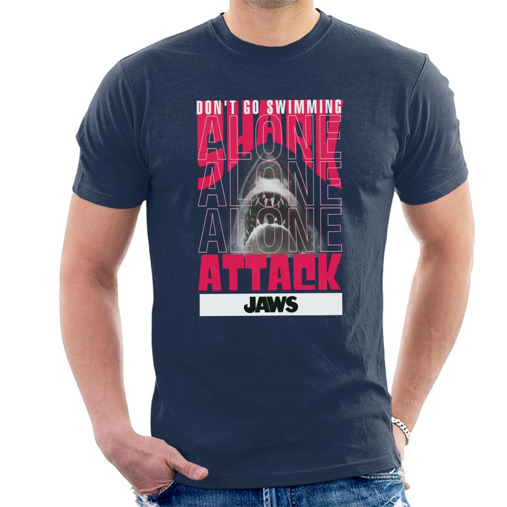 Jaws Don't Go Swimming Alone Men's T-Shirt-ALL + EVERY