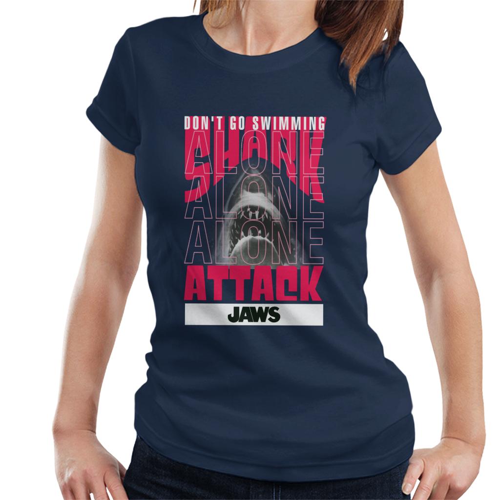 Jaws Don't Go Swimming Alone Women's T-Shirt-ALL + EVERY