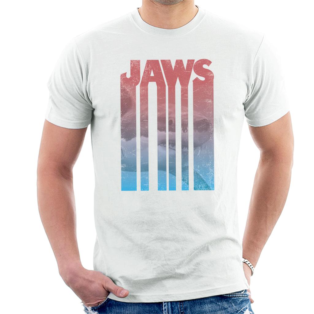 Jaws Shark Shadow Text Men's T-Shirt-ALL + EVERY