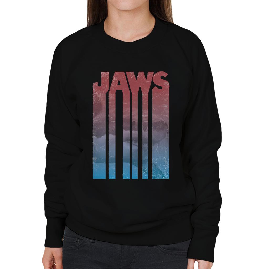 Jaws Shark Shadow Text Women's Sweatshirt-ALL + EVERY