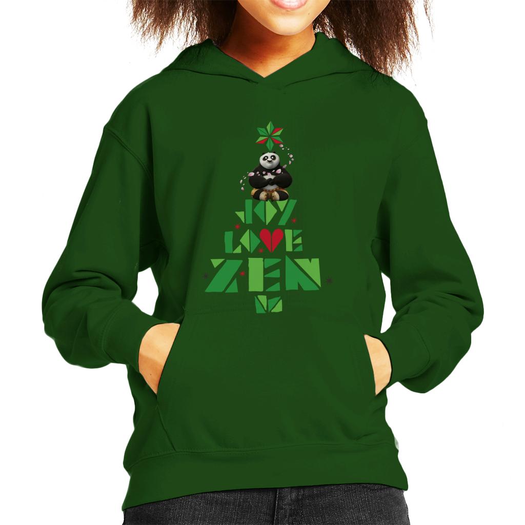 Kung Fu Panda Christmas Tree Jo Joy Love Zen Kid's Hooded Sweatshirt-ALL + EVERY