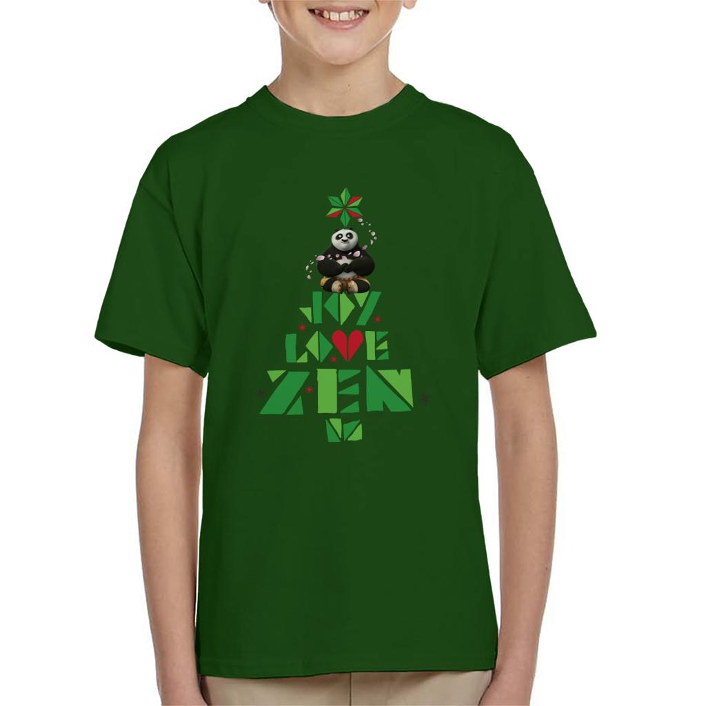 Kung Fu Panda Christmas Tree Jo Joy Love Zen Kid's T-Shirt-ALL + EVERY