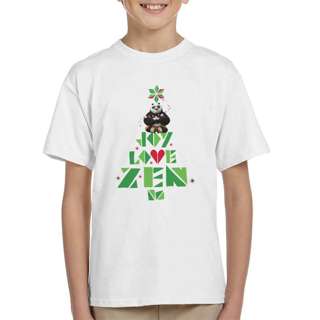 Kung Fu Panda Christmas Tree Jo Joy Love Zen Kid's T-Shirt-ALL + EVERY