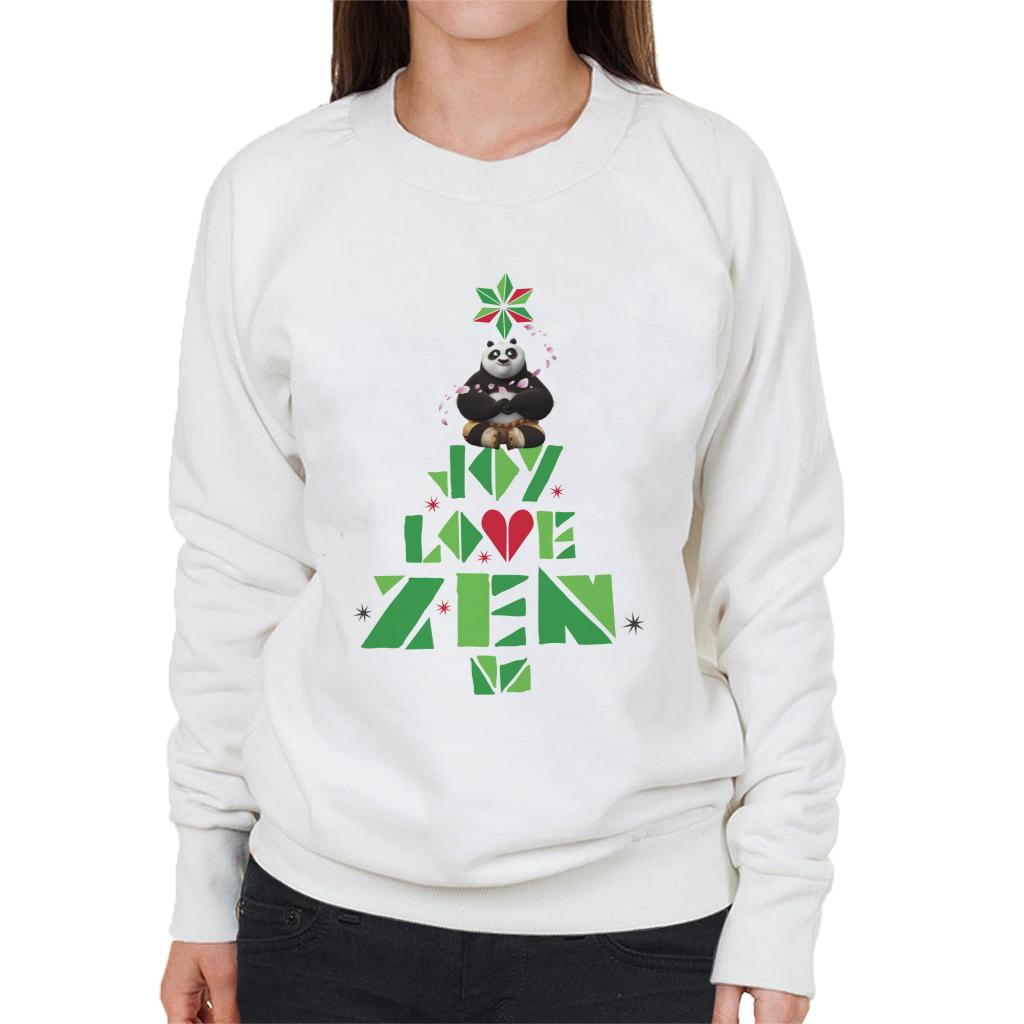 Kung Fu Panda Christmas Tree Jo Joy Love Zen Women's Sweatshirt-ALL + EVERY