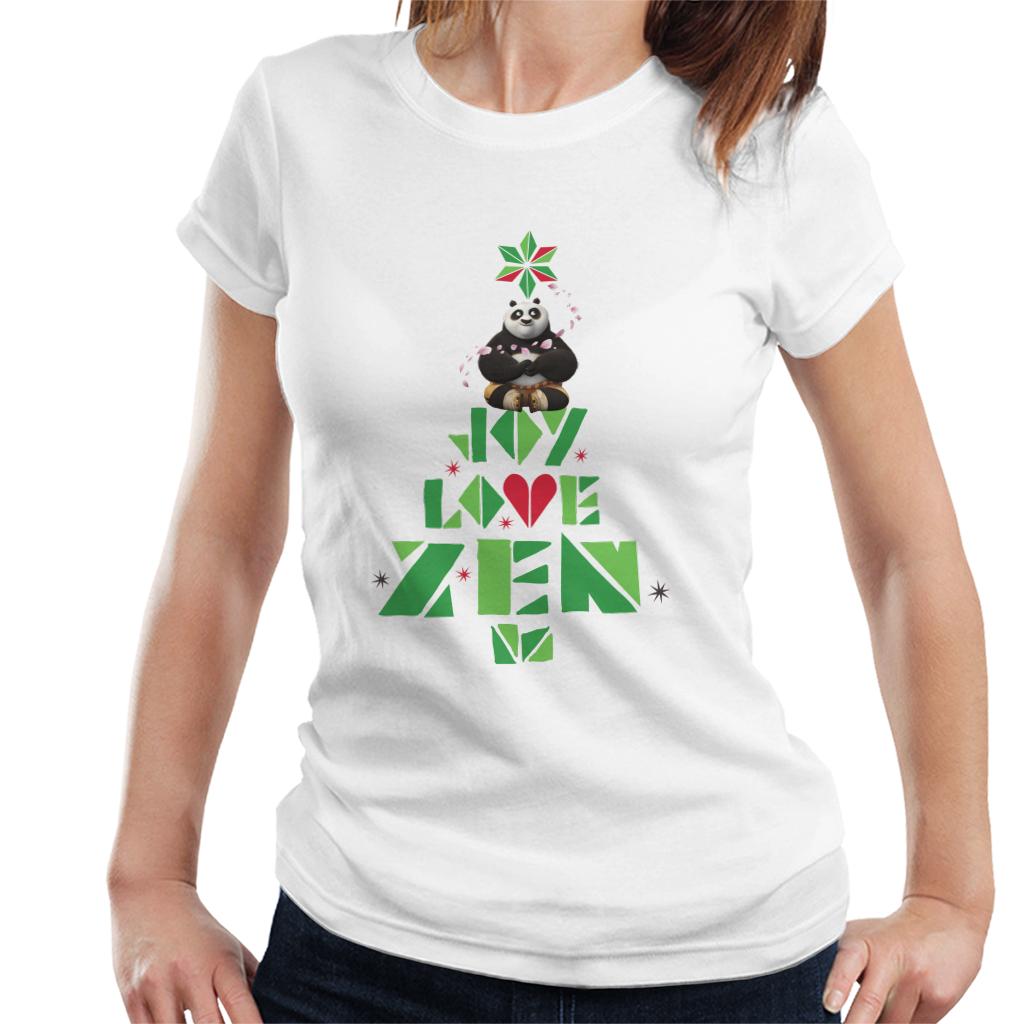 Kung Fu Panda Christmas Tree Jo Joy Love Zen Women's T-Shirt-ALL + EVERY