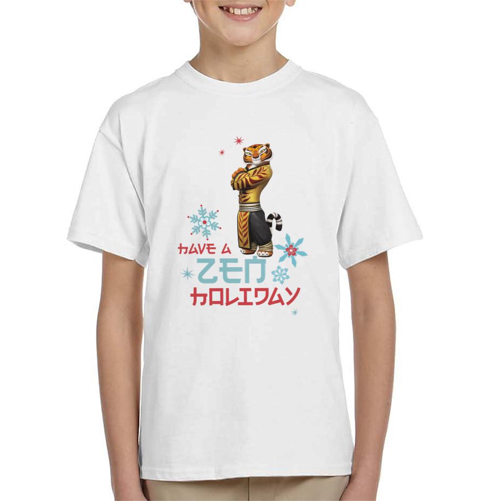 Kung Fu Panda Christmas Tigress Have A Zen Holiday Kid's T-Shirt-ALL + EVERY