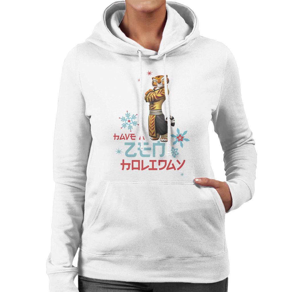 Kung Fu Panda Christmas Tigress Have A Zen Holiday Women's Hooded Sweatshirt-ALL + EVERY